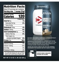 Dymatize ISO100 Hydrolyzed Whey Cookies & Cream 20 Servings