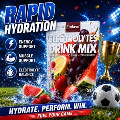 Hydration Mix Sport Drink Powder Sugar Free Essential Electrolyte 20 Sachets