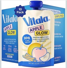 Vitala Organic Protein Smoothie | 10g Protein, 135mg DHA, USDA Organic | Apple