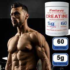 Fmlave Creatine Monohydrate 5g Micronized Creatine 10.58oz – 60 Serving Non-GMO