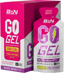 BPN Go Gel Endurance Caffeinated Mixed Berry 10 Packs 24g Carbs 100 Calories
