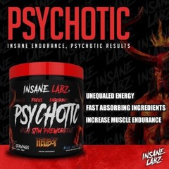 Hellboy Psychotic Pre Workout Powder Blue Raspberry 35 Servings Energy Focus