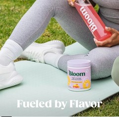 Bloom HIGH ENERGY PRE-WORKOUT 7 oz Size (30 Ser) Sour Peach Rings BEST BY 8/26