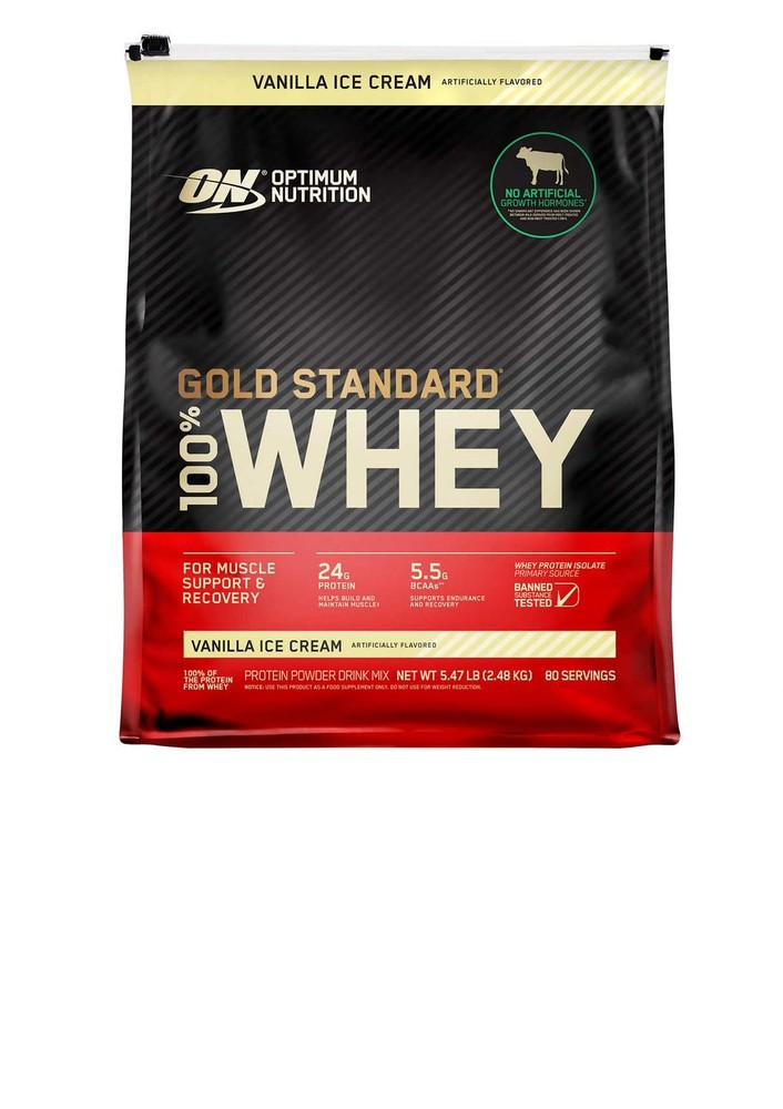 Optimum Nutrition Gold Standard 100% Whey Protein Vanilla Ice Cream, 80 Servings