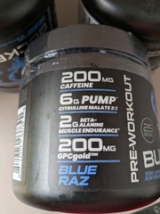 3 Pack Bucked Up Pre-Workout Powder 200mg Caffeine Blue Raz 25 Servings EXP 2027