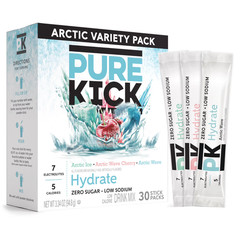 Pure Kick Arctic Variety Drink Mix Singles To Go 30 Pack Hydration Powder Sticks