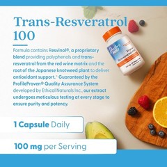 Doctor’s Best Trans Resveratrol 100 mg Supplement for Men & Women – Red Wine Pol