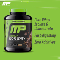 Musclepharm Combat 100% Whey Protein Powder, Chocolate Milk, Fast Recovery & Mus