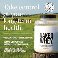 NAKED Chocolate Whey Protein Powder 1Lb | Grass Fed, Organic Cacao, Gluten Free