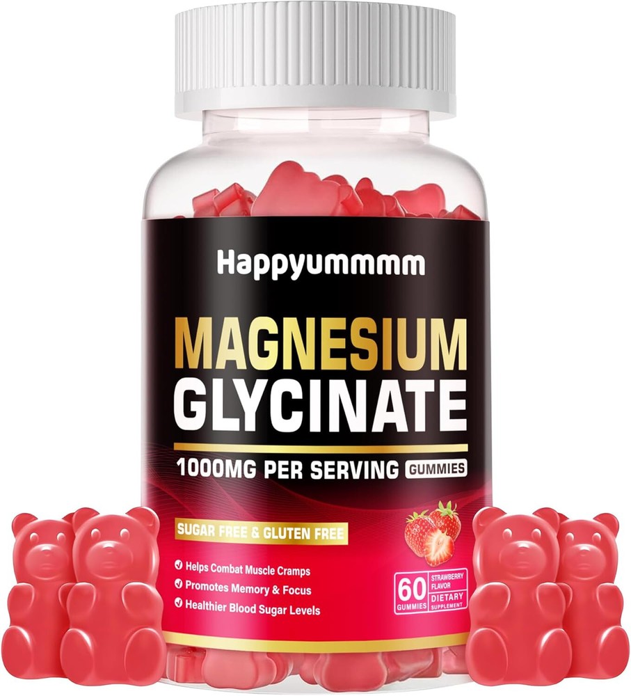 Magnesium Glycinate Gummies 1000mg ~ Sugar-Free Magnesium Potassium Supplement