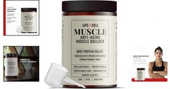 Whey Protein:Anti-Aging Muscle Builder w/ Shiitake Mushroom, Collagen & Hyalu…