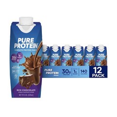 Pure Protein Vanilla Protein Shake 30g Complete Protein Vitamins A, C, D 12 Pack