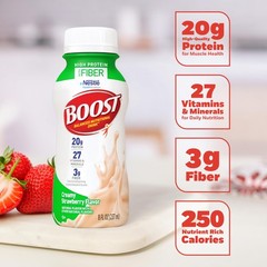 BOOST High Protein with Fiber Ready 192 Fl Oz (Pack of 1), Creamy Strawberry