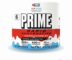 Prime Rapid Rehydration Electrolyte Powder Ice Pop 9.9oz 48 Servings Exp 2/28