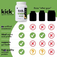 Kick Plant Protein Powder, Vanilla Flavor, 20 G Protein, Gluten Free Workout …