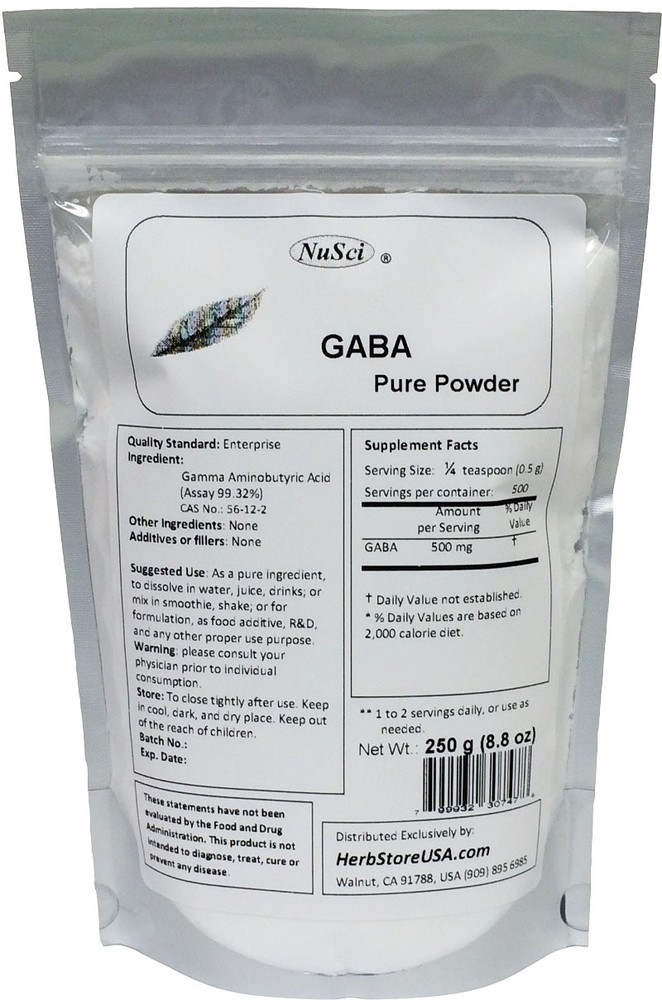 NuSci 100% Pure GABA Powder 250g (8.8oz) lose fat energy relax mood sleep