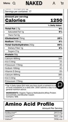 NAKED Mass Natural Weight Gainer Protein Powder 12 LB 1,250 Calories Unflavored