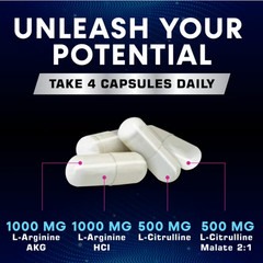 Nitric Oxide Booster w/ L-Arginine 3000mg Highest Potency Muscle Pump Supplement