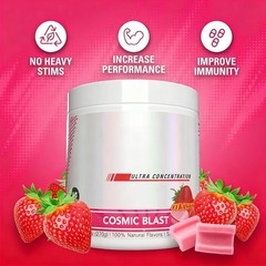 Servings Fat Burner Blast, Powder 60 Thermogenic – Cosmic Pre-Workout Strawberry