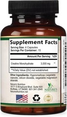 Unflavored Creatine Monohydrate Capsules – 3g/Serving for Strength & Performance