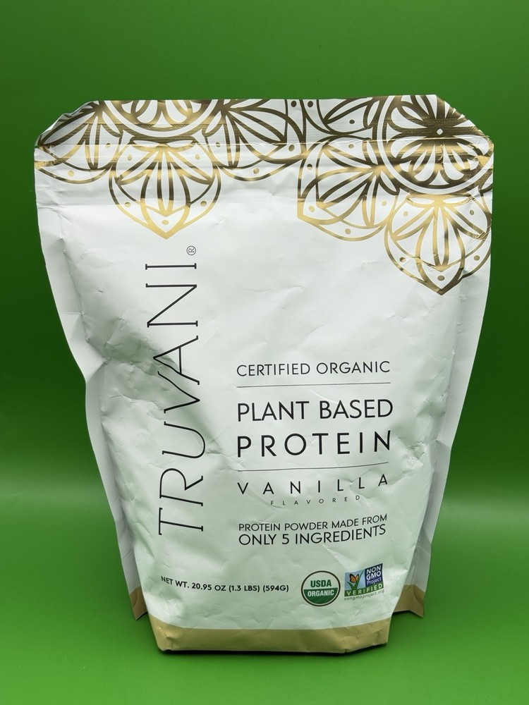 Truvani; Certified Organic; Plant Based Protein; Vanilla 1.3lbs Exp 8/2026