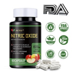 MENXI Nitric Oxide Capsules 1920mg 60ct – Energy Circulation Exercise Boost
