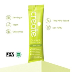 Create Wellness Creatine + Electrolytes Mix Monohydrate Stick Packs NSF 12ct