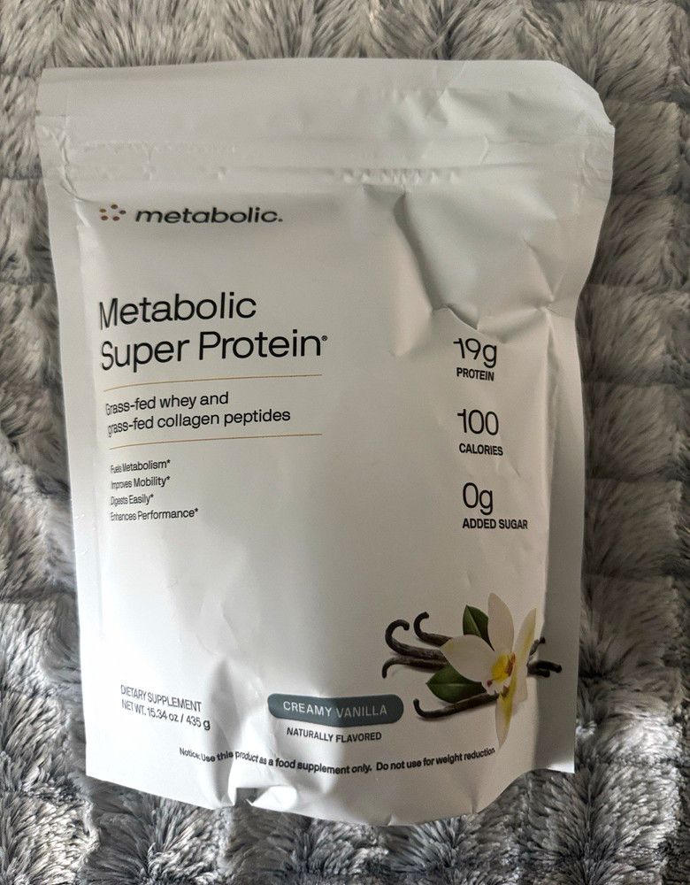 metabolic. Super Protein Powder Creamy Vanilla 19g 100 Cal 0g Sugar 15.34oz