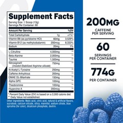 Nutricost Pre-Workout Complex Powder (Blue Raspberry) 60 Serivings