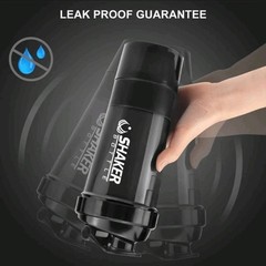 Protein Shaker – Blue/Grey 500ml | Protein Shaker with Screw Cap, Sieve &