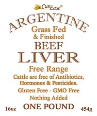 CurEase Argentine Grass Feed Beef Liver Powder Undefatted 1 Pound (Pack of 1)