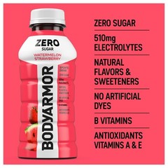 BODYARMOR Zero Sugar Watermelon Strawberry Electrolyte Drink 12 Fl Oz 8 Pack
