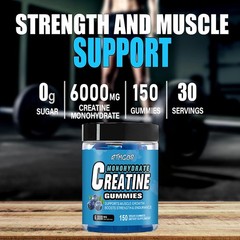 5×150 Counts Creatine Monohydrate Gummies – Increase Strength and Build Muscle
