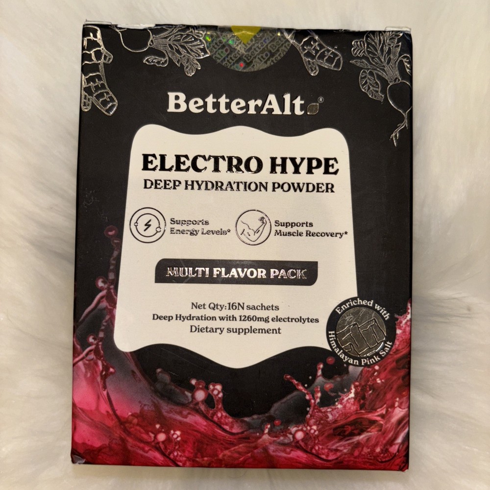 BETTER ALT ELECT HYPE POWDER MULTI FLAVOR VEGAN GF 16 pack BB 03/26
