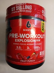 Six Star Pre-Workout Explosion 2.0 Fruit Punch 9.52 oz Exp 06/2027