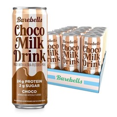 12PK Barebells Protein Milk Drink Chocolate 24g Protein No Added Sugar Filtered