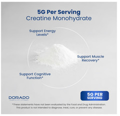 Creatine Monohydrate Powder 5000mg 5G Unflavored Muscle Energy Recovery 60 Servi