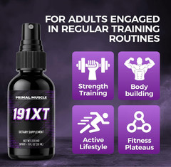 Primal Muscle 191xt Muscle Support Recovery Spray | Plant-Based | 30-Day Supply