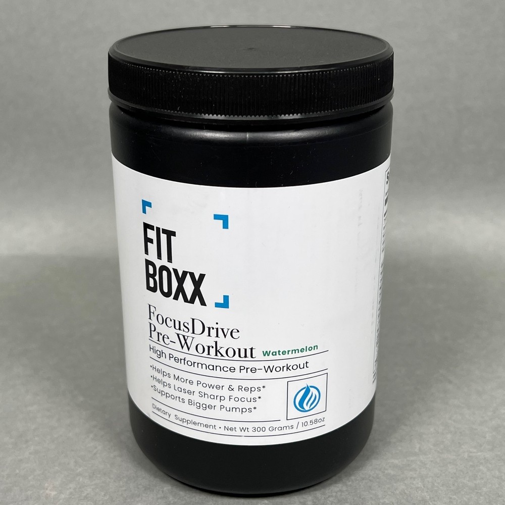 Fit Boxx FocusDrive Pre-Workout High Performance WATERMELON Focus Reps 06/2027