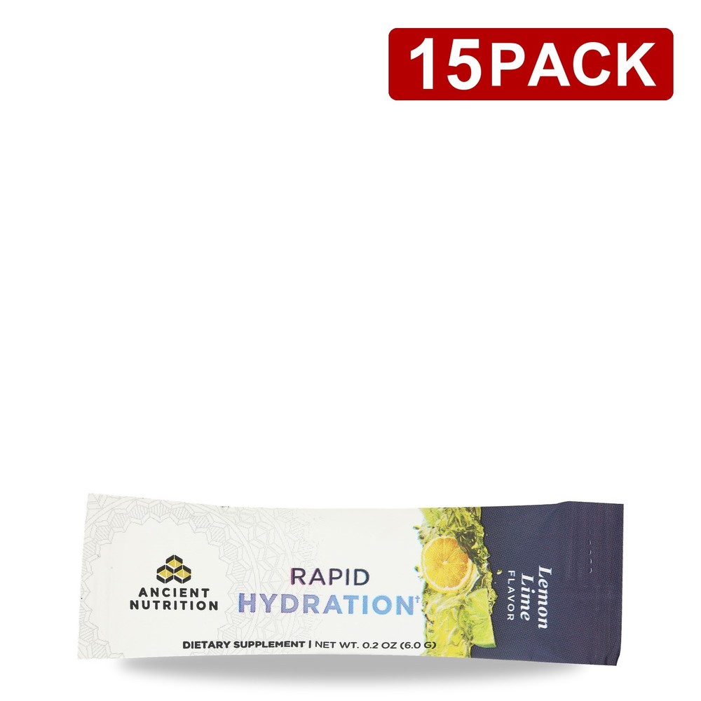 Lemon Lime Rapid Hydration Powder By Ancient Nutrition Dietary Supplement 15 …