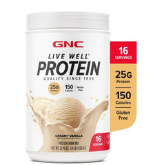 GNC Live Well Whey Protein Powder Creamy Vanilla 25g 16 Servings