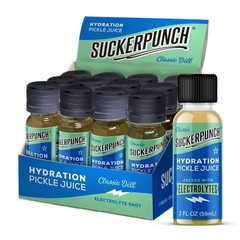 Suckerpunch Electrolyte Pickle Juice Shot, Leg and 2 Fl Oz (Pack of 12)