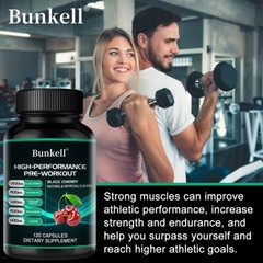 Creatine Monohydrate with Black cherry-Muscle Growth-Strength,30/60/120Capsules