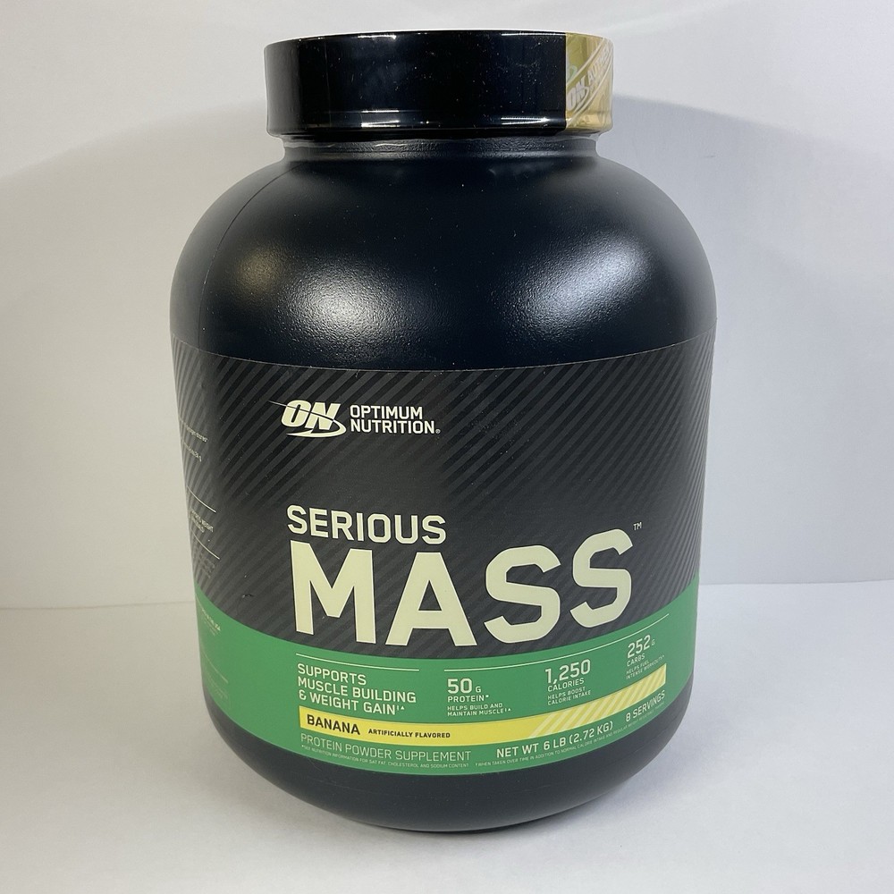 6lb. Optimum Nutrition Serious Mass High Protein Muscle Building Banana BB: 9/26