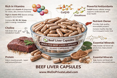 Beef Liver – Capsules, 3000mg, Grass Fed, Non GMO, 10,000 Capsules – Bulk