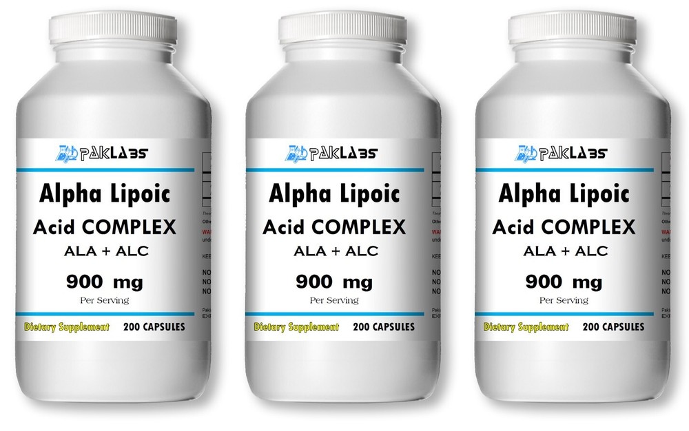 ALA+ALC Complex 900mg Alpha Lipoic Acid Acetyle L-Carnitine 3 BIG BOTTLE 600 Cap
