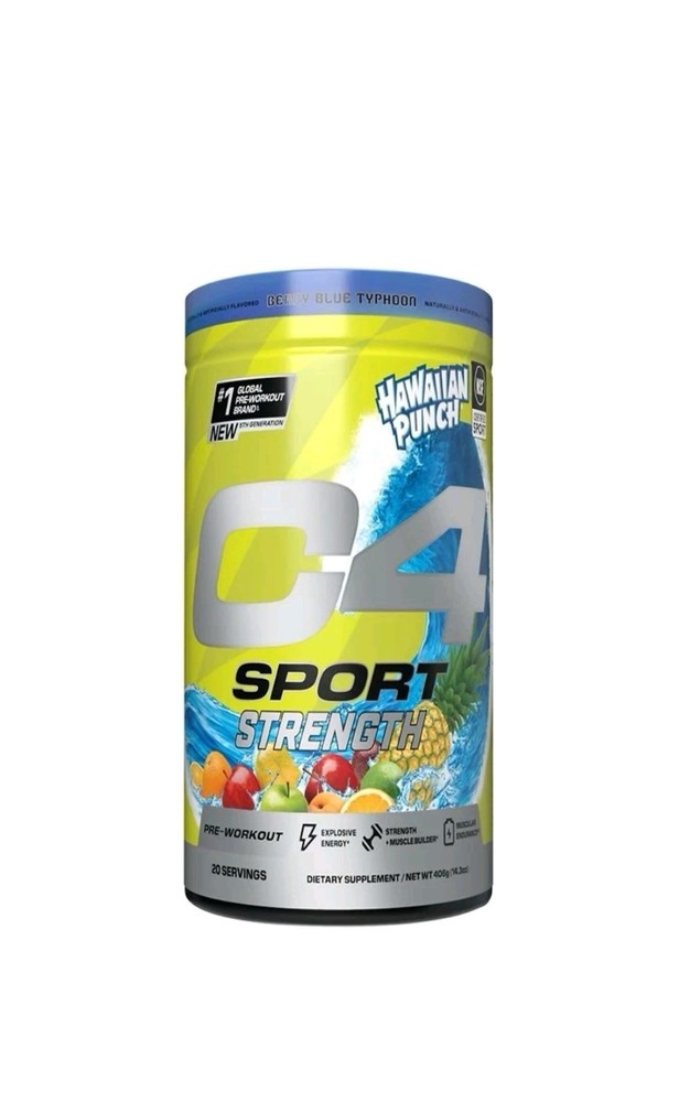 C4 Sport Strength, Pre-Workout, Hawaiian Punch Berry Blue Typhoon, 14.3 oz