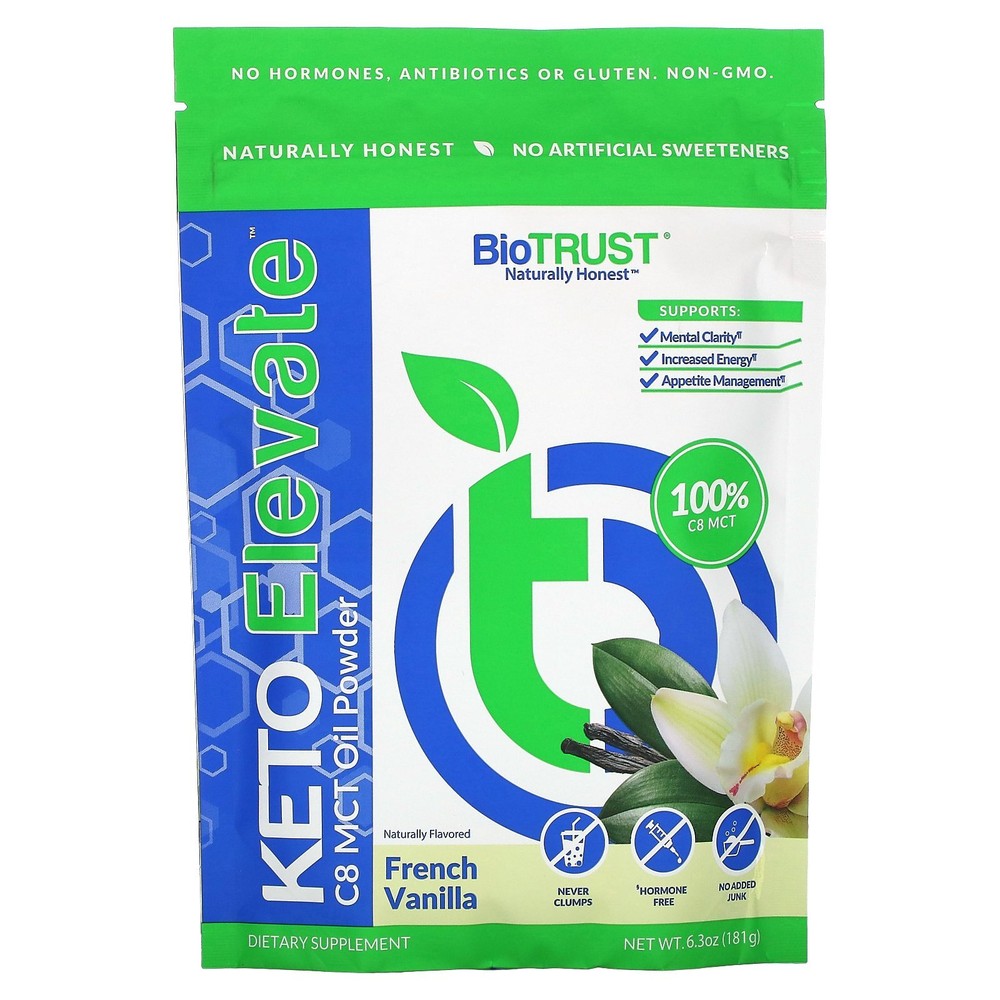 Keto Elevate, C8 MCT Oil Powder, French Vanilla, 6.3 oz (181 g)