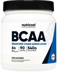 BCAA Powder 2:1:1 – 90 Servings, Unflavored Branched Chain Amino Acids Supplemen