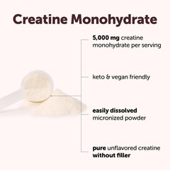 Creatine Monohydrate 500 Grams (1.1 Lb), 5000mg Per Serving, Micronized Creat…